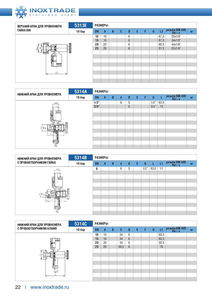 Специальная арматура и комплектующие Инокстрейд 22